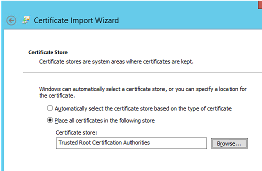 add SSL cert to Trusted Root Certification Authorities