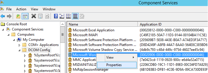 COM component properties