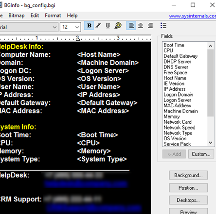 create bginfo template file