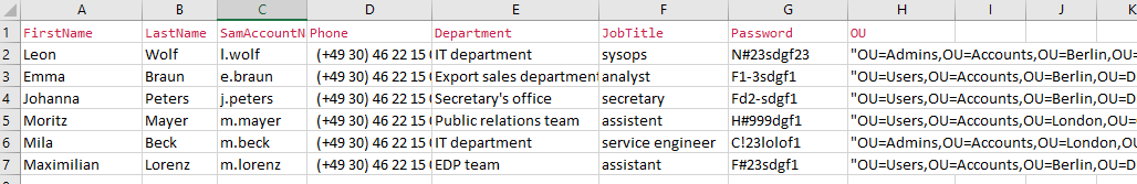 Create New Active Directory Users with Excel and PowerShell