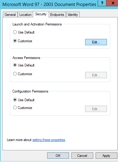 dcom launch and activation permissions