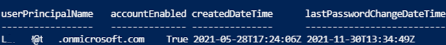 Get Azure AD user LastPasswordChangeDateTime using PowerShell and Microsoft Graph API