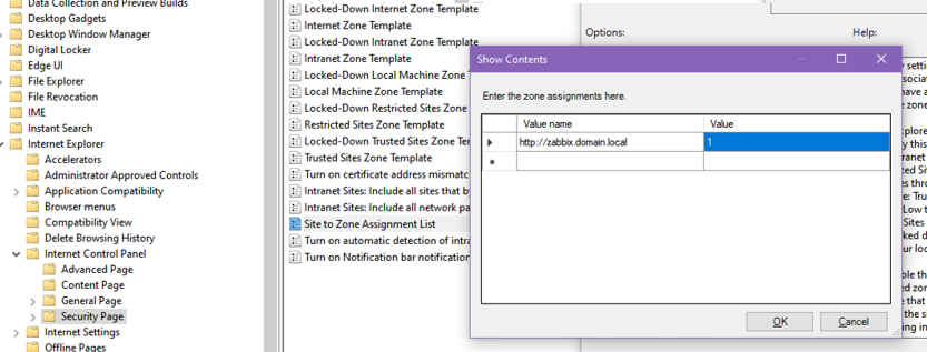 GPO: Site to Zone Assignment List