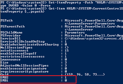 How to disable SMB 1 on Windows 7 via registry?