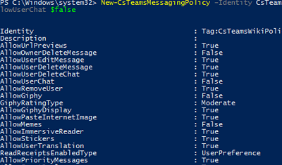 New-CsTeamsMessagingPolicy 