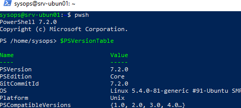 running powershell (pwsh) on Linux