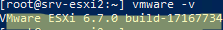 vmware -v : check version with cli