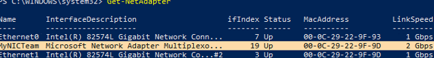 Windows 10 NIC team properties