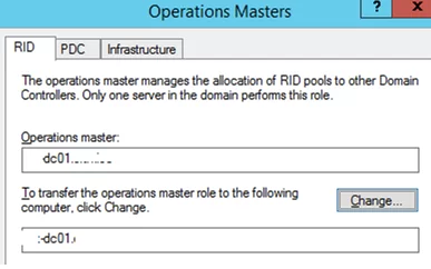 change RID role holder dc