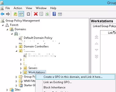Create a GPO in this domain and Link it here