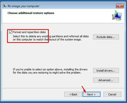 Format and repartition disks