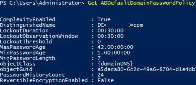 Get-ADDefaultDomainPasswordPolicy - powershell cmdlet