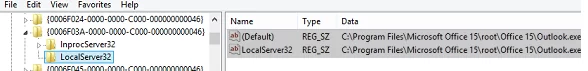 LocalServer32 - fix outlook signature button not opened