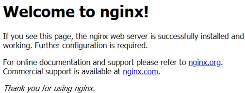 nginx welcome page