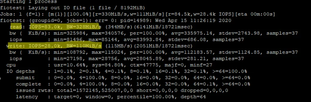 Test the IOPS performance of SSD